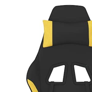 Masážní herní židle s podnožkou černá a žlutá textil - obrázek 10