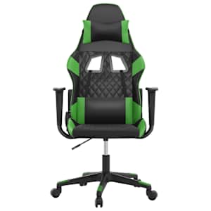 vidaXL Καρέκλα Gaming Μασάζ Μαύρο/Πράσινο από Συνθετικό Δέρμα