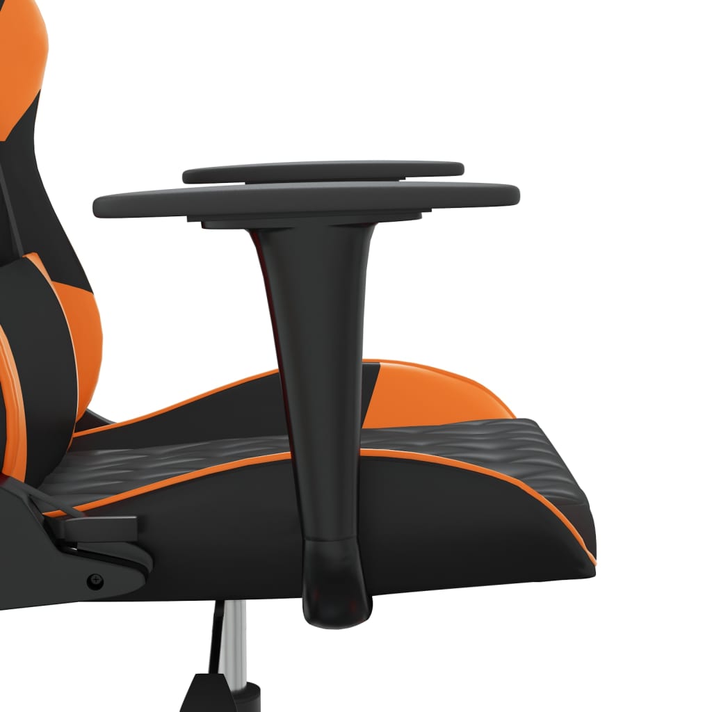 Gaming-Stuhl mit Massagefunktion Schwarz und Orange Kunstleder | Stepinfit.de
