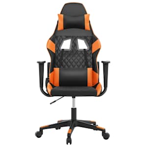 vidaXL Καρέκλα Gaming Μασάζ Μαύρο/πορτοκαλί από Συνθετικό Δέρμα