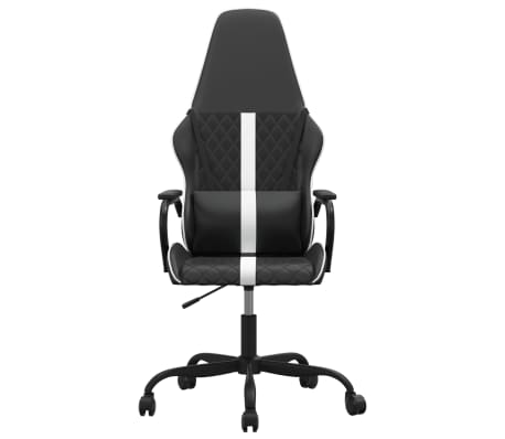 vidaXL Massage gamestoel kunstleer wit en zwart