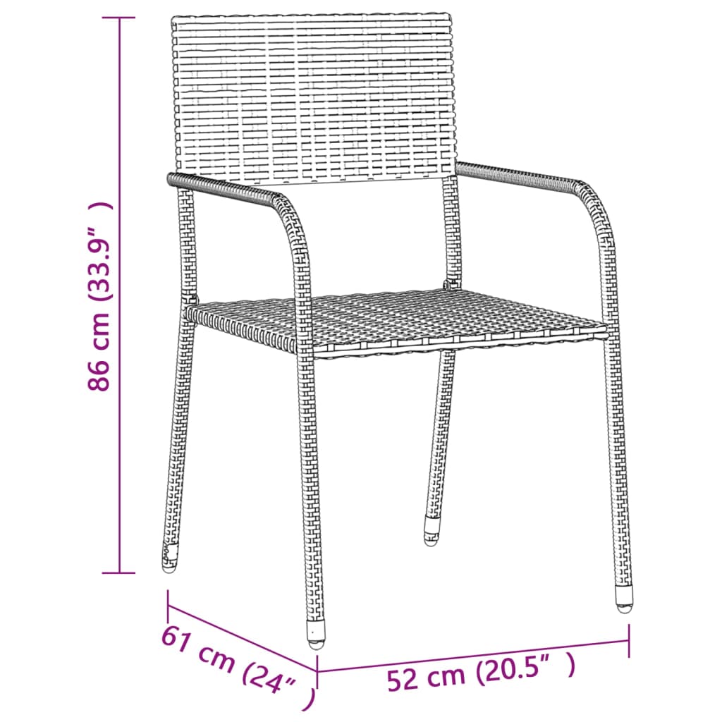 Set de mobilier de exterior, 5 piese, gri, poliratan