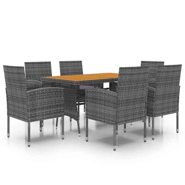 vidaXL 7-osaline aiam&ouml;&ouml;blikomplekt, pol&uuml;rotang, hall