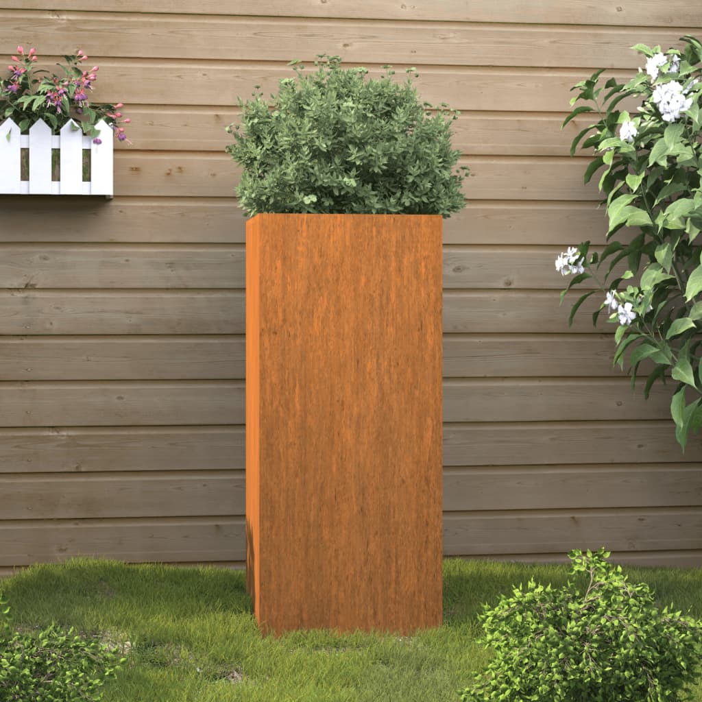 vidaXL Kukkalaatikko 32×27,5×75 cm Corten teräs