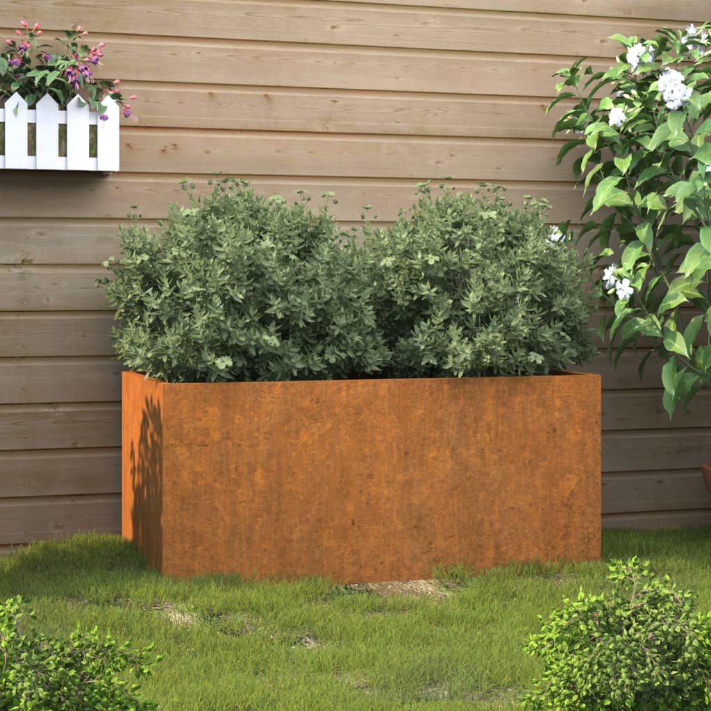 vidaXL Kukkalaatikko 62x30x29 cm Corten teräs