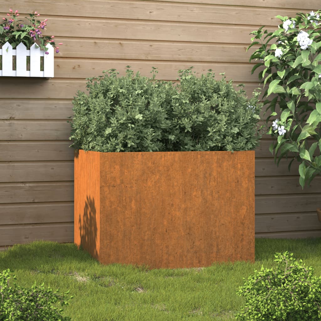 vidaXL Vaso/floreira 62x47x46 cm aço corten