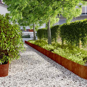 Robniki za trato 10 kosov 25x103 cm prilagodljivi corten jeklo