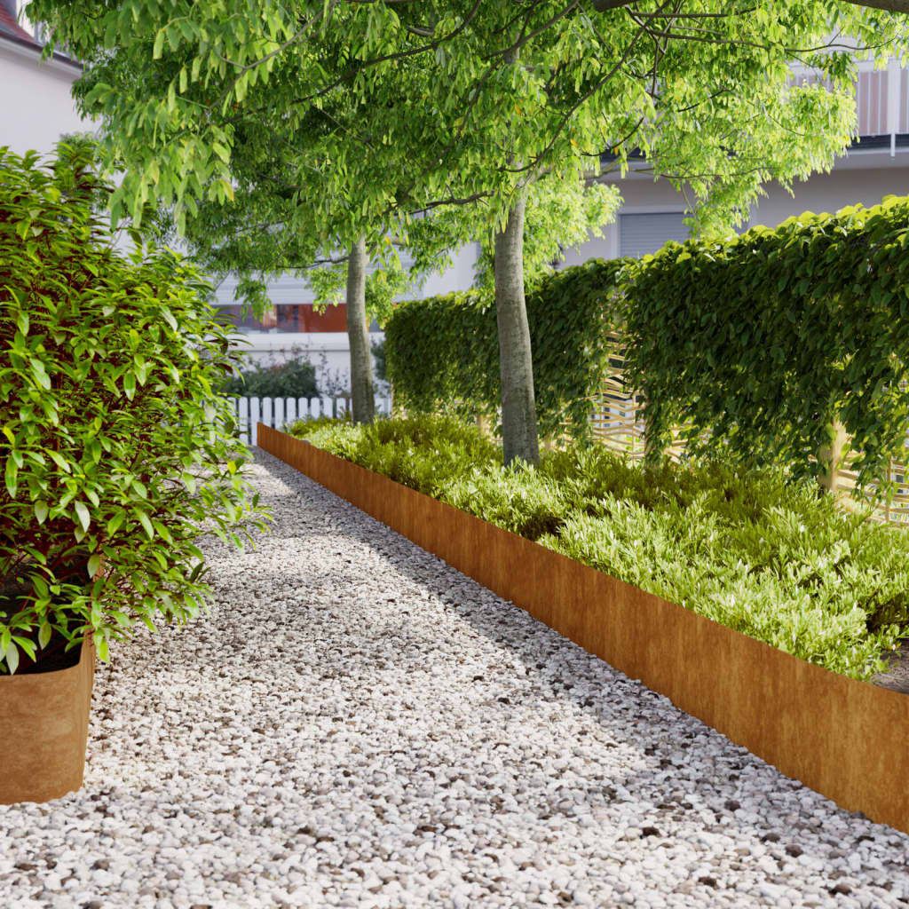 vidaXL Borduri de gazon 30 buc. 25x103 cm oțel Corten flexibil