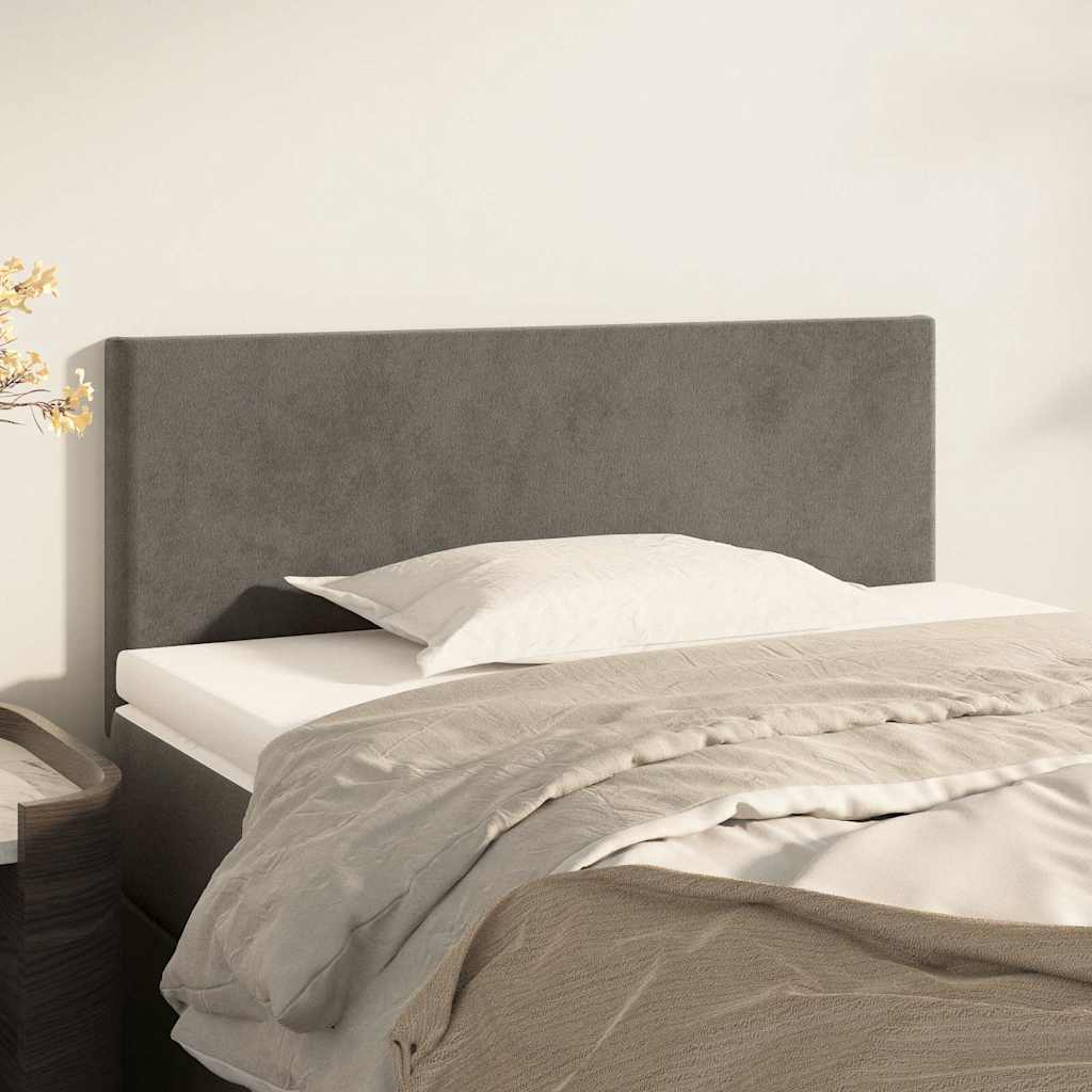 vidaXL sengegavl 80x5x78/88 cm fløjl mørkegrå