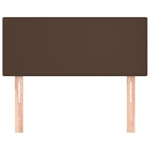 vidaXL Zagł&oacute;wek do ł&oacute;żka, brązowy, 90x5x78/88 cm, sztuczna sk&oacute;ra