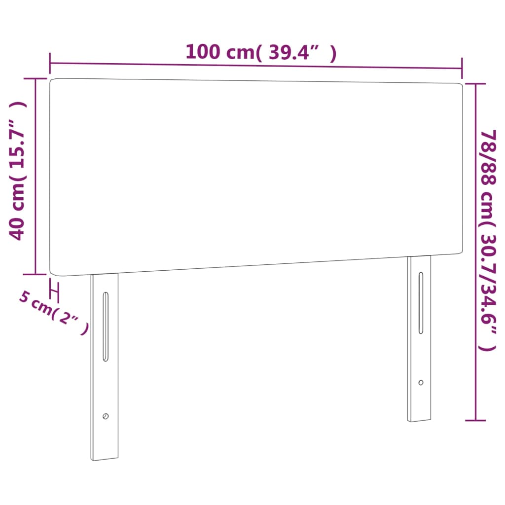 Tăblie de pat, albastru, 100x5x78/88 cm, textil