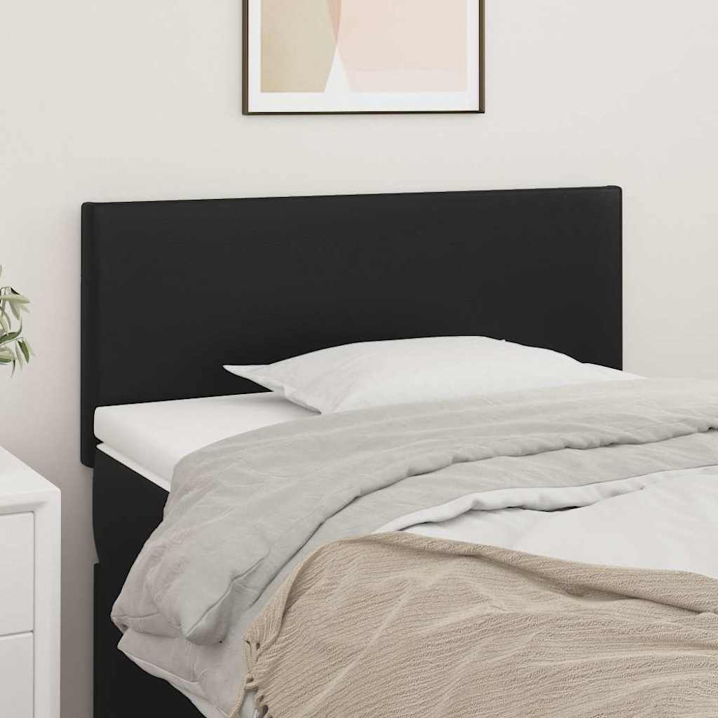 vidaXL Tăblie de pat, negru, 100x5x78/88 cm, piele ecologică
