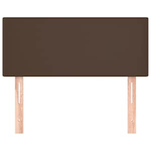 vidaXL Zagł&oacute;wek do ł&oacute;żka, brązowy, 100x5x78/88 cm, sztuczna sk&oacute;ra