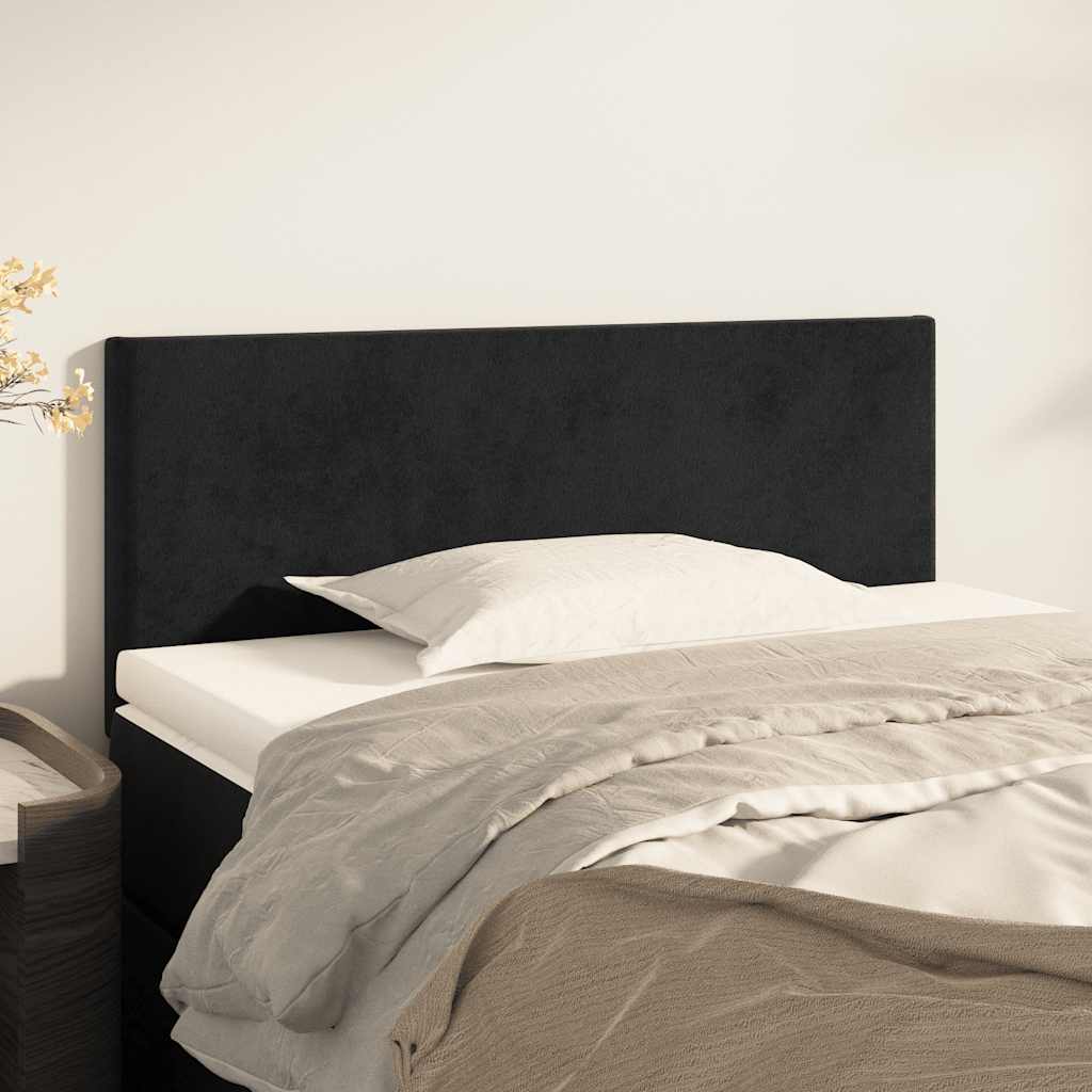 vidaXL Tăblie de pat, negru, 100x5x78/88 cm, catifea