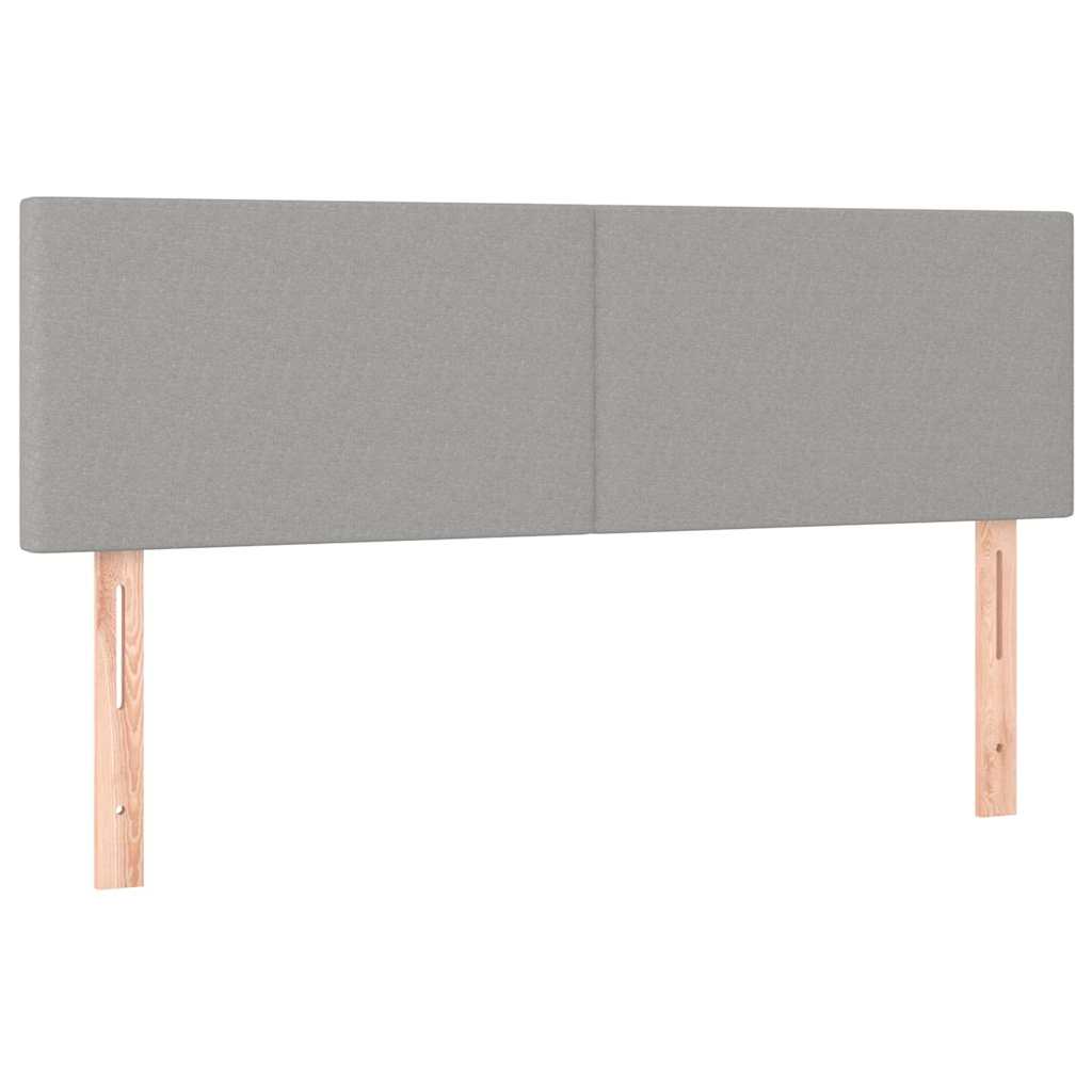vidaXL Hoofdborden 144x5x78/88 cm stof lichtgrijs grijs, foto 3