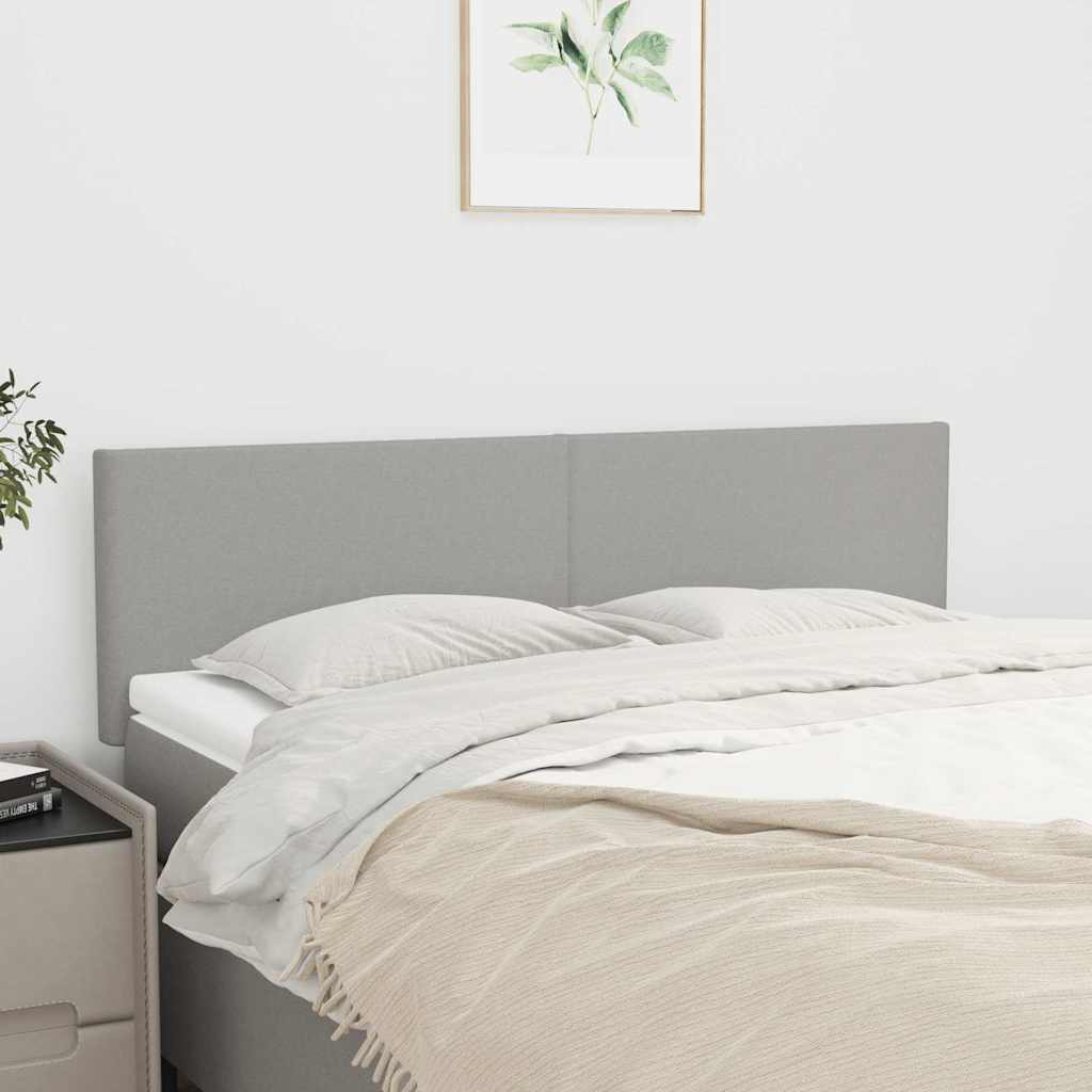 Sengegavl i stof 144×5×78/88 cm - lysegrå, højdejusterbar