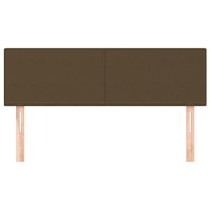 Čela postele 2 ks tmavě hnědá 72 x 5 x 78/88 cm textil - obrázek 3
