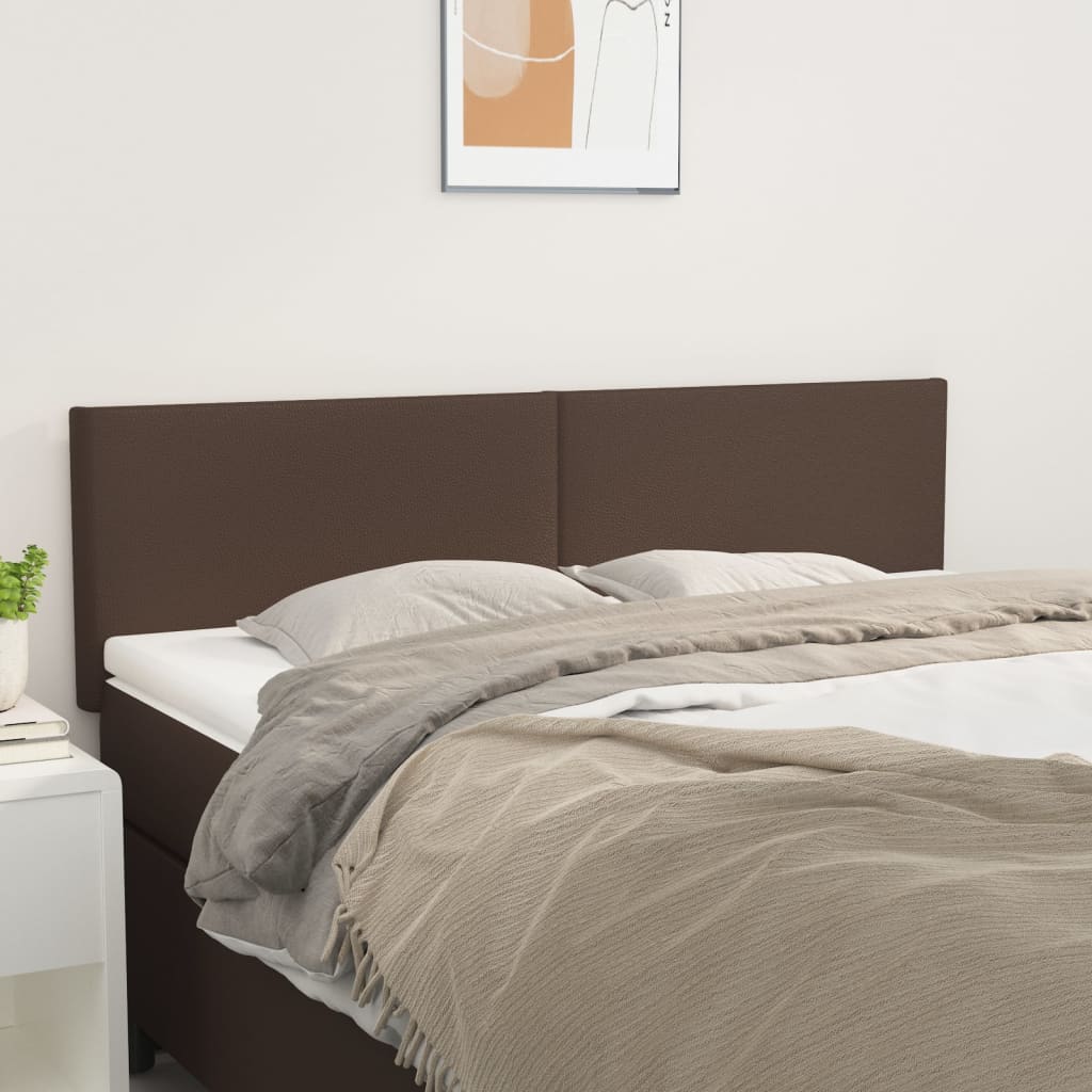 vida XL Kopfteile 2 Stk. Braun 72x 5x 78/88 cm Kunstleder