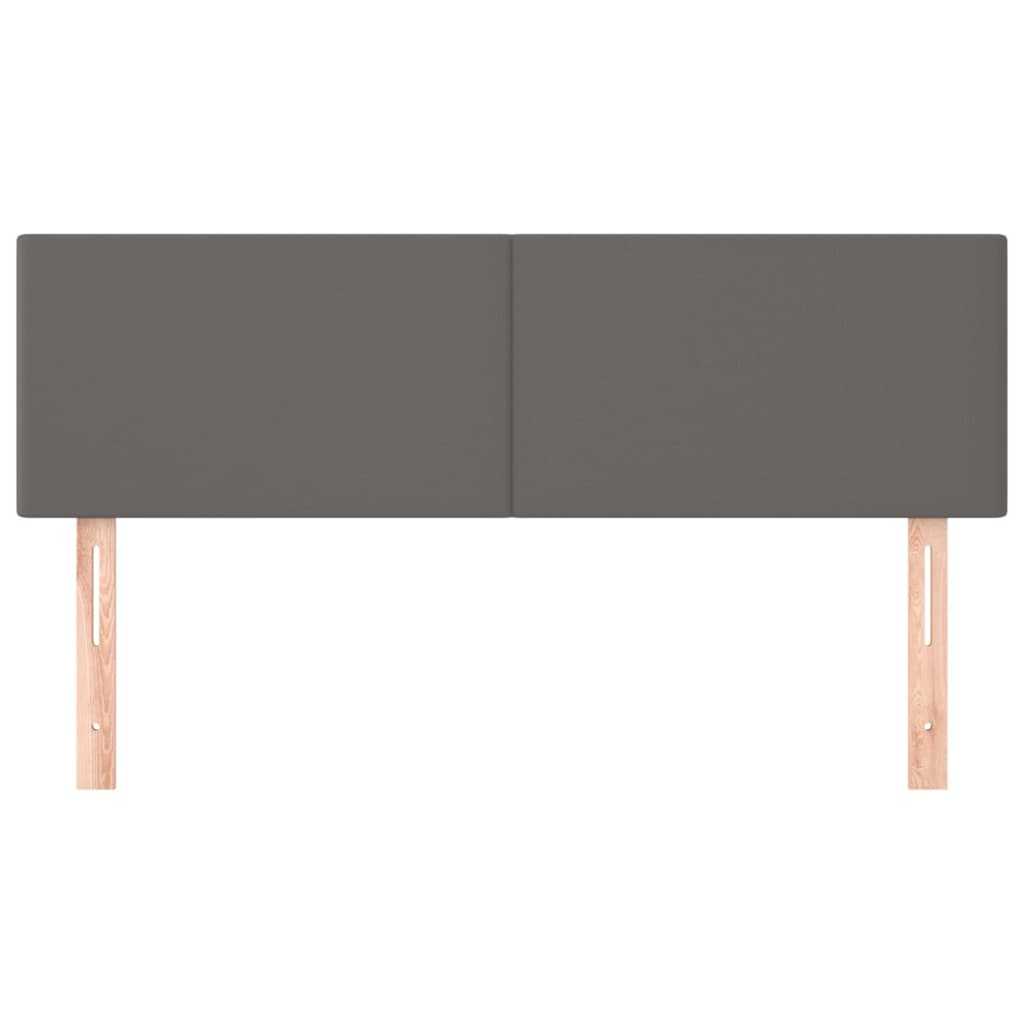 vidaXL Tăblii de pat, 2 buc., gri, 72x5x78/88 cm, piele ecologică