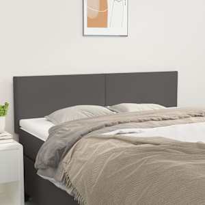 Čela postele 2 ks šedá 72 x 5 x 78/88 cm umělá kůže - obrázek 1