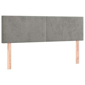 vidaXL voodipeatsid, helehall, 144x5x78/88 cm, samet