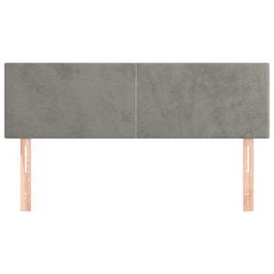 Čela postele 2 ks světle šedá 72 x 5 x 78/88 cm samet - obrázek 3