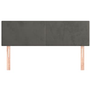 Čela postele 2 ks tmavě šedá 72 x 5 x 78/88 cm samet - obrázek 3
