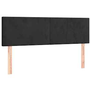 vidaXL voodipeatsid, must, 144x5x78/88 cm, samet