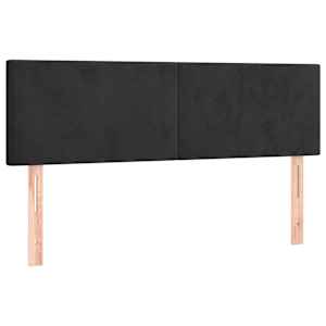Čela postele 2 ks černá 72 x 5 x 78/88 cm samet - obrázek 2