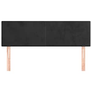 Čela postele 2 ks černá 72 x 5 x 78/88 cm samet - obrázek 3