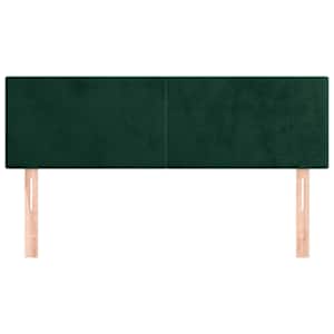 Čela postele tmavě zelená 144x5x78/88 cm samet - obrázek 3