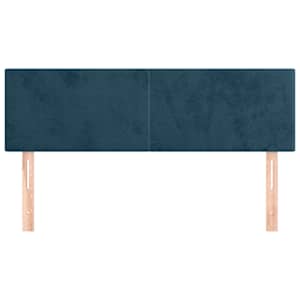 Čela postele 2 ks tmavě modrá 72 x 5 x 78/88 cm samet - obrázek 3