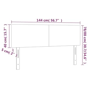 Čela postele 2 ks tmavě modrá 72 x 5 x 78/88 cm samet - obrázek 7