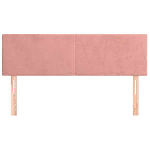 Čelo postele 2 ks růžové 72x5x78/88 cm samet - obrázek 3
