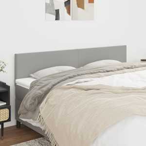 Čela postele 2 ks světle šedá 80x5x78/88 cm textil - obrázek 1