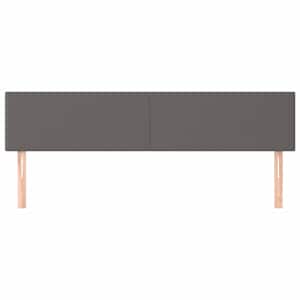 Čelo postele 2 ks šedé 80 x 5 x 78/88 cm umělá kůže - obrázek 3
