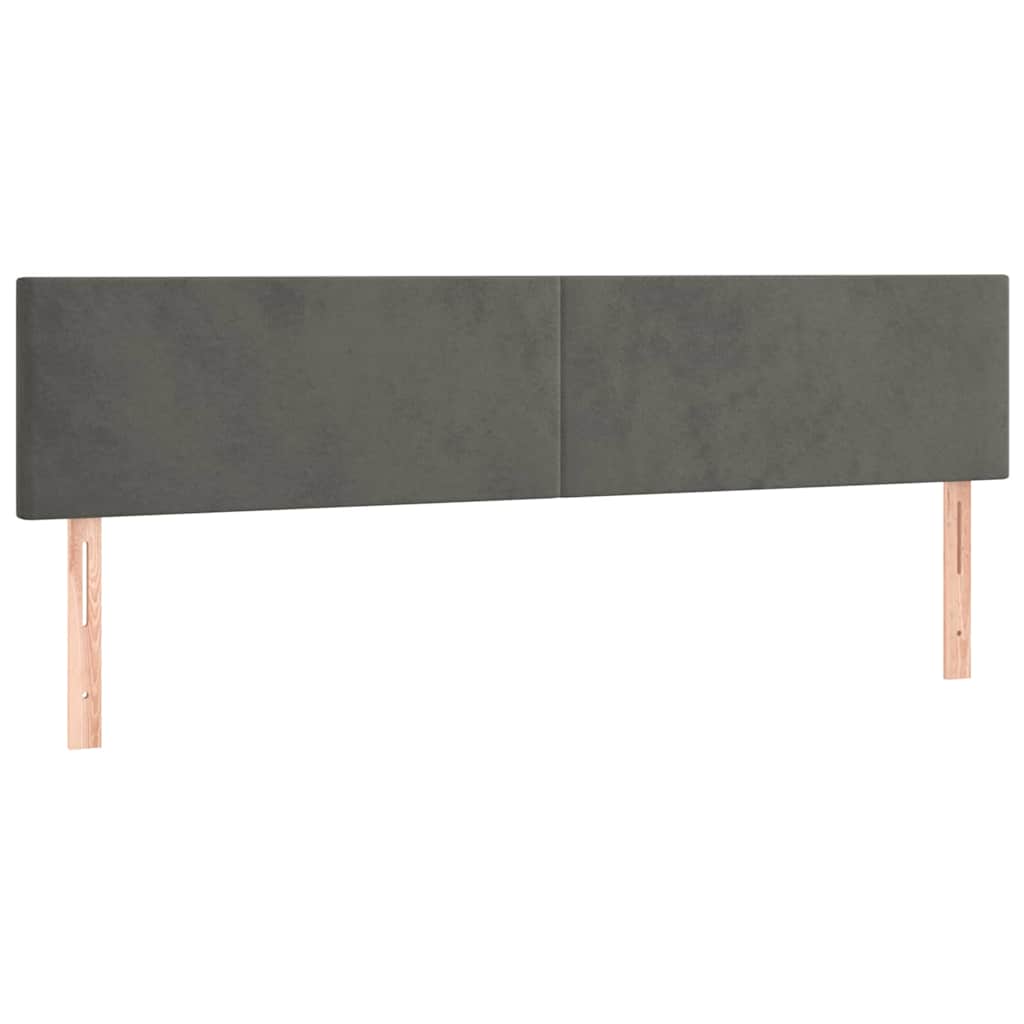 vidaXL Hoofdborden 160x5x78/88 cm fluweel donkergrijs grijs, foto 3