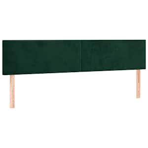 Čelo postele 2 ks tmavě zelené 80 x 5 x 78/88 cm samet - obrázek 2
