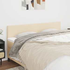 Čelo postele 2 ks krémové 90x5x78/88 cm textil - obrázek 1