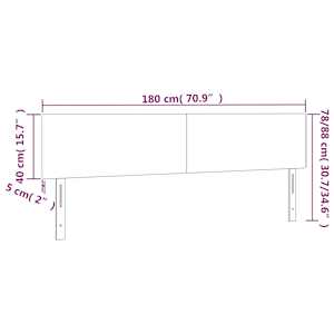 Čelo postele 2 ks tmavě šed 90x5x78/88 cm samet - obrázek 8