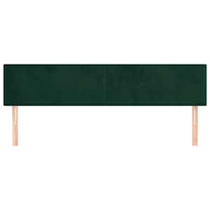 Čelo postele 2 ks tmavě zelené 90x5x78/88 cm samet - obrázek 3