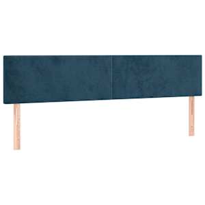 Čelo postele 2 ks tmavě modré 90x5x78/88 cm samet - obrázek 2