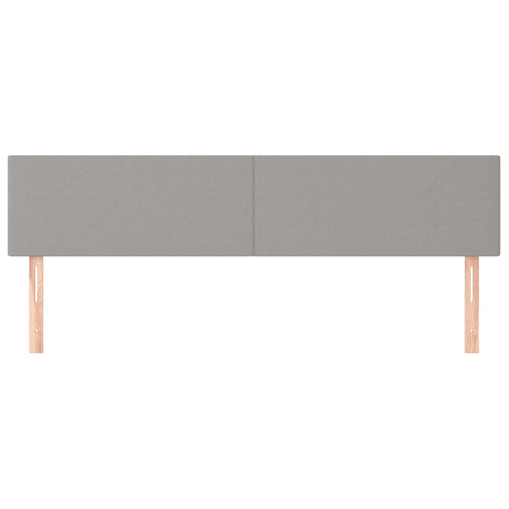 vidaXL Hoofdborden 200x5x78/88 cm stof lichtgrijs grijs, foto 2