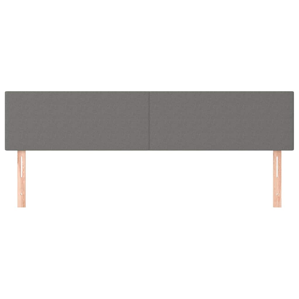 vidaXL Hoofdborden 200x5x78/88 cm stof donkergrijs grijs, foto 2