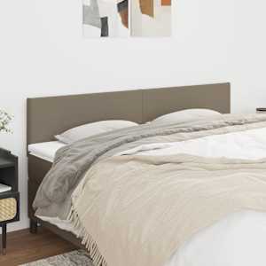 Čelo postele 2 ks taupe 100x5x78/88 cm textil - obrázek 1