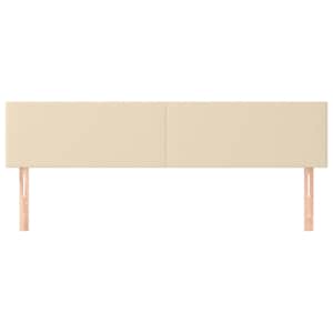 Čelo postele 2 ks krémové 100x5x78/88 cm textil - obrázek 3
