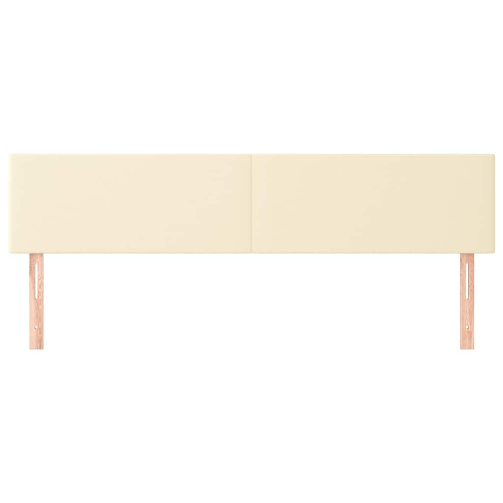 vidaXL Hoofdborden 200x5x78/88 cm kunstleer crèmekleurig, foto 2