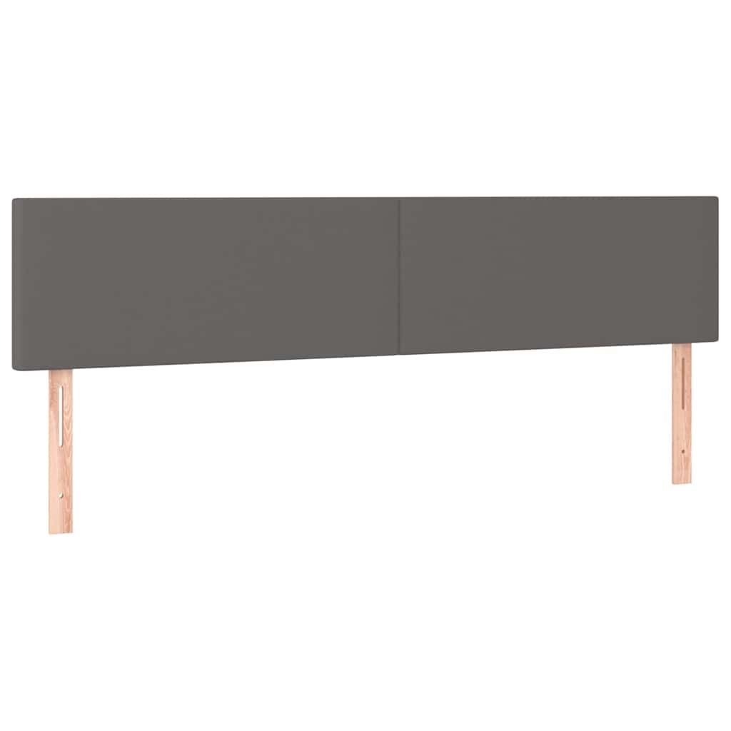 vidaXL Hoofdborden 200x5x78/88 cm kunstleer grijs, foto 3