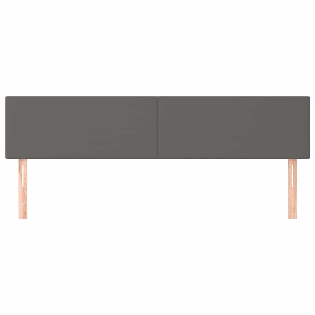 vidaXL Hoofdborden 200x5x78/88 cm kunstleer grijs, foto 2