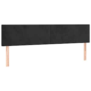 vidaXL voodipeatsid, must, 200x5x78/88 cm, samet